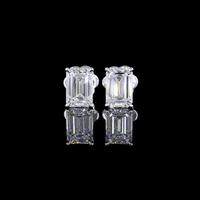 2.5 Carat Emerald Lab Grown Diamond Stud Earrings