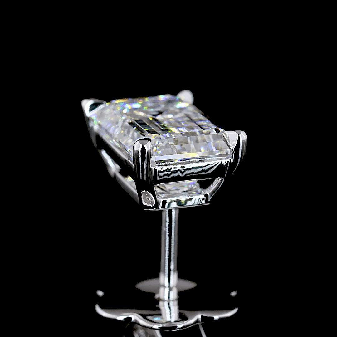 2.5 Carat Emerald Lab Grown Diamond Stud Earrings