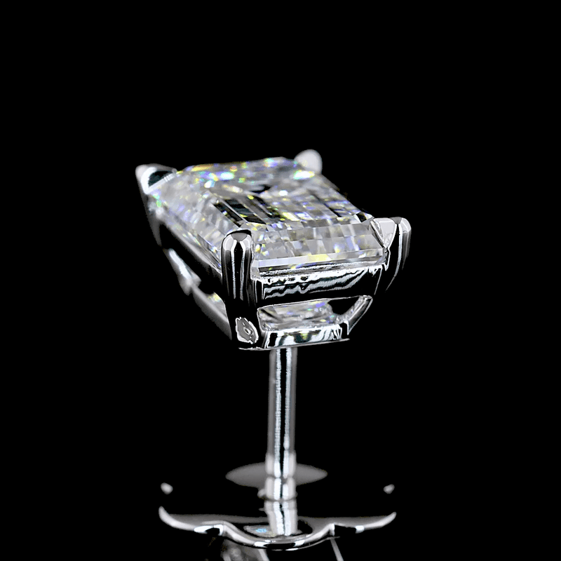2.5 Carat Emerald Lab Grown Diamond Stud Earrings