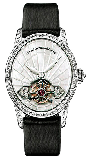 Girard Perregaux Cat's Eye Tourbillon 18K White Gold Diamond Lady's Watch