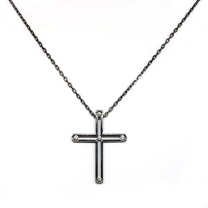 Damiani Black Cross Pendant With 18K Gold And Diamonds