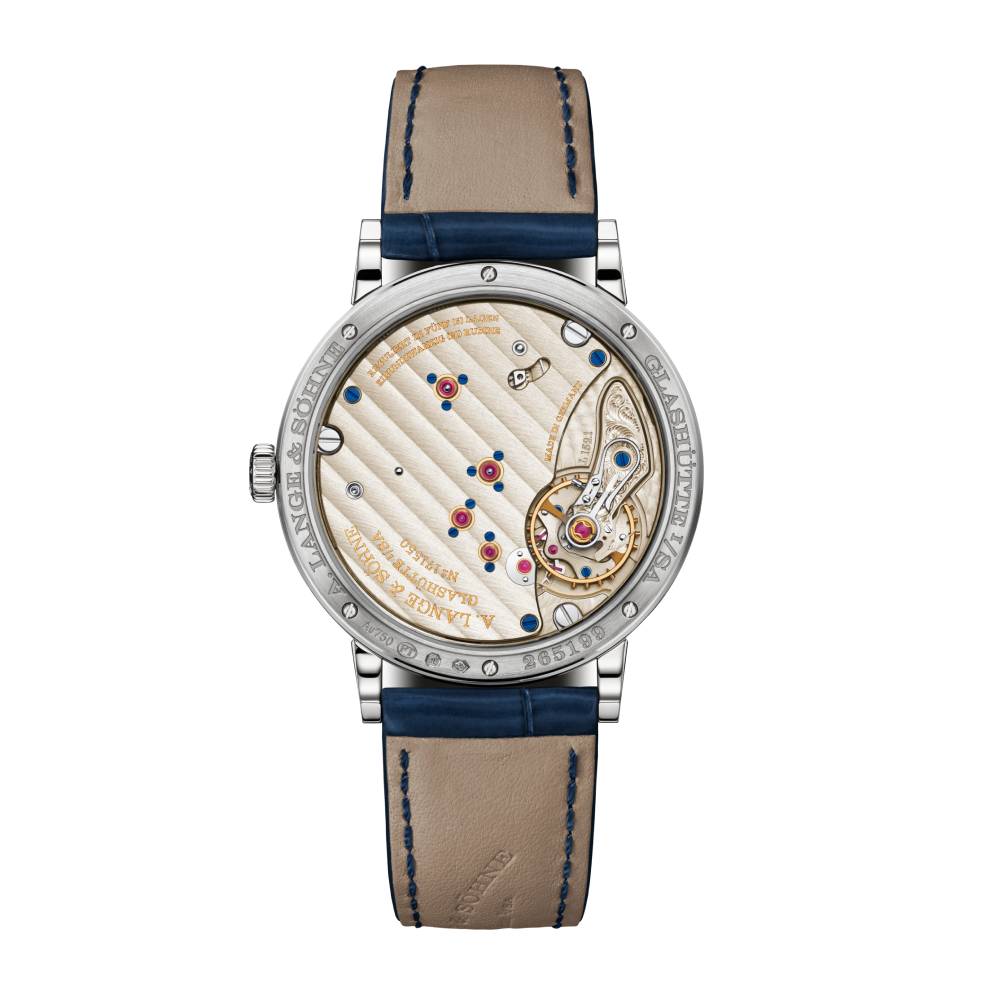 2025 Model A. Lange & Söhne 1815 34mm - Ref: 220.028 Blue Dial in 18k White Gold Case, Blue Alligator Leather