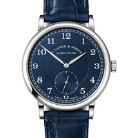 2025 Model A. Lange & Söhne 1815 34mm - Ref: 220.028 Blue Dial in 18k White Gold Case, Blue Alligator Leather