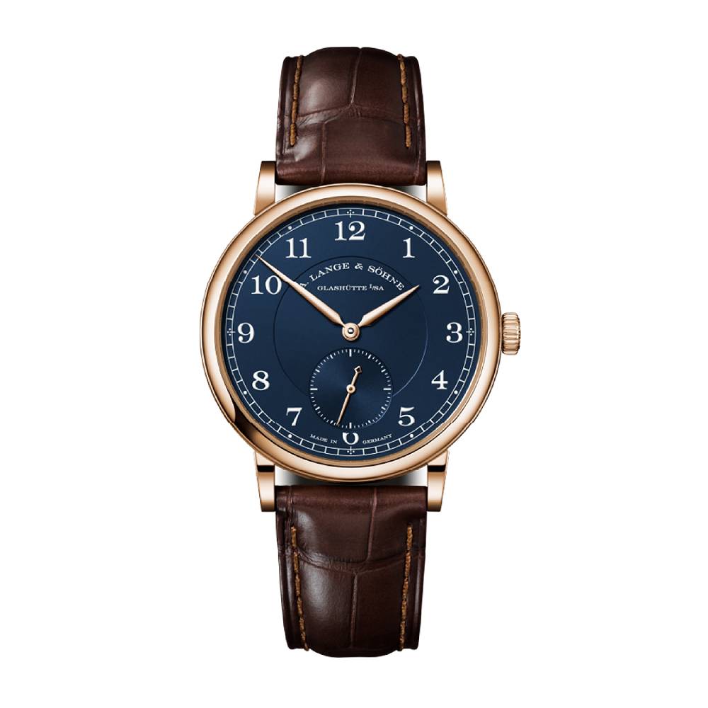 2025 Model A. Lange & Söhne 1815 34mm - Ref: 220.037 Blue Dial in 18k Rose Gold Case, Brown Alligator Leather