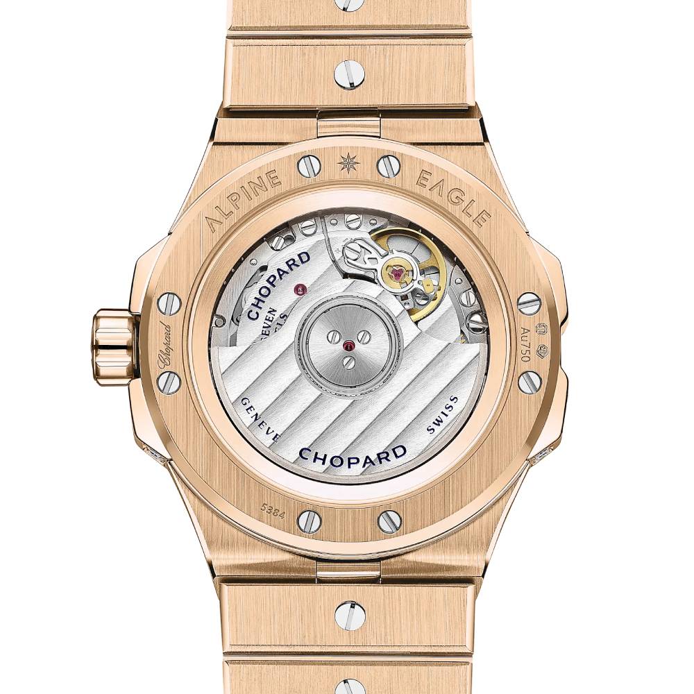 2025 Model Chopard Alpine Eagle 33 Frozen 33mm Watch - Ref: 295384-5005 - Diamond Dial in 18k Rose Gold Bracelet