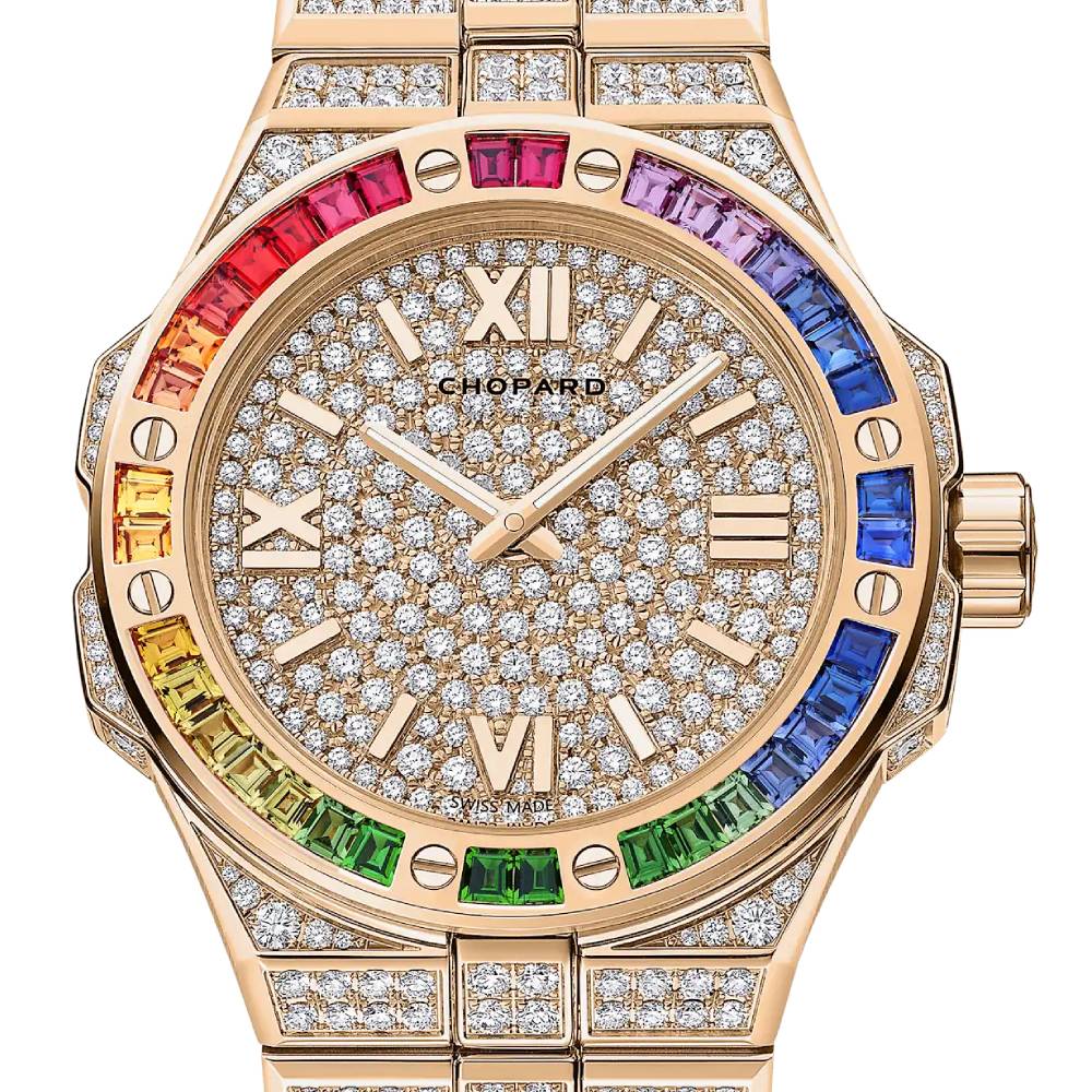 2025 Model Chopard Alpine Eagle 33 Frozen 33mm Watch - Ref: 295384-5005 - Diamond Dial in 18k Rose Gold Bracelet