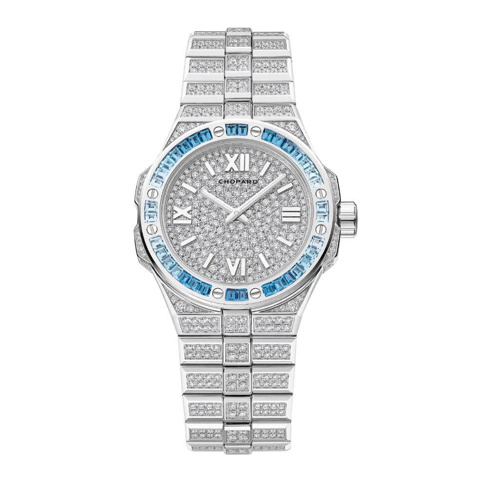2025 Model Chopard Alpine Eagle 33 mm Watch - Ref: 295384-1004 - White Gold and Diamonds Dial in 18k White Gold Bracelet