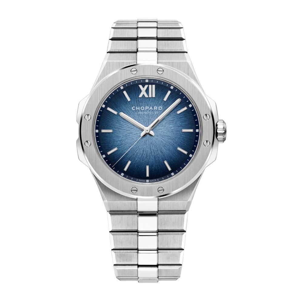 2025 Model Chopard Alpine Eagle 41mm Watch - Ref: 295396-9001 - Blue Dial in Platinum Case, Platinum Bracelet