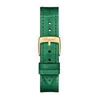 2025 Model Chopard Happy Sport 33 mm Watch - Ref: 275378-0001 - Malachite Green Dial in 18k Yellow Gold Case, Green Leather Strap