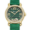 2025 Model Chopard Happy Sport 33 mm Watch - Ref: 275378-0001 - Malachite Green Dial in 18k Yellow Gold Case, Green Leather Strap