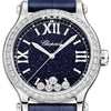 2025 Model Chopard Happy Sport 33 mm Watch - Ref: 275378-1003 - Blue Roman Dial in 18k White Gold Case, Blue Leather