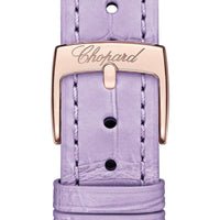 2025 Model Chopard Happy Sport 33 mm Watch - Ref: 275378-5010 - Lepidolite Violet Dial in 18k Rose Gold Case, Violet Leather Strap