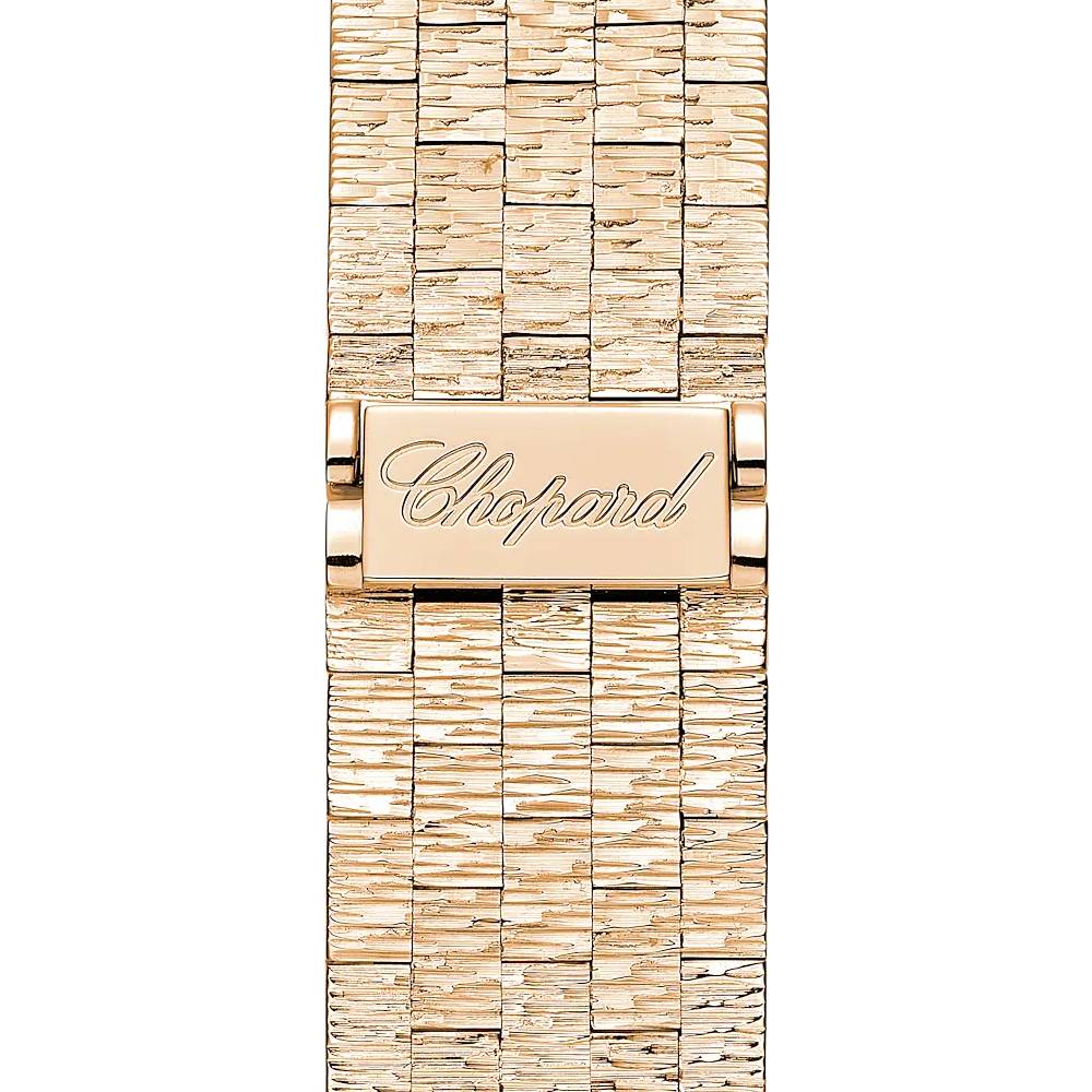 2025 Model Chopard L'Heure Du Diamant Round 26 mm Watch - Ref: 10A178-5311 - Green Dial in 18k Rose Gold Bracelet