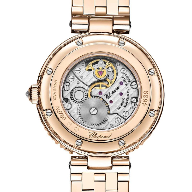 2025 Model Chopard L'Heure Du Diamant Round 26 mm Watch - Ref: 10A178-5311 - Green Dial in 18k Rose Gold Bracelet