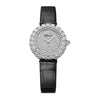 2025 Model Chopard L'Heure Du Diamant Round 26 mm Watch - Ref: 13A178-1302 - Diamond Dial in 18k White Gold Case, Black Leather Strap