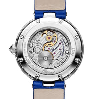 2025 Model Chopard L'Heure Du Diamant Round 26 mm Watch - Ref: 13A178-1312 - Blue Dial in 18k White Gold Case, Blue Leather Strap