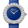 2025 Model Chopard L'Heure Du Diamant Round 26 mm Watch - Ref: 13A178-1312 - Blue Dial in 18k White Gold Case, Blue Leather Strap