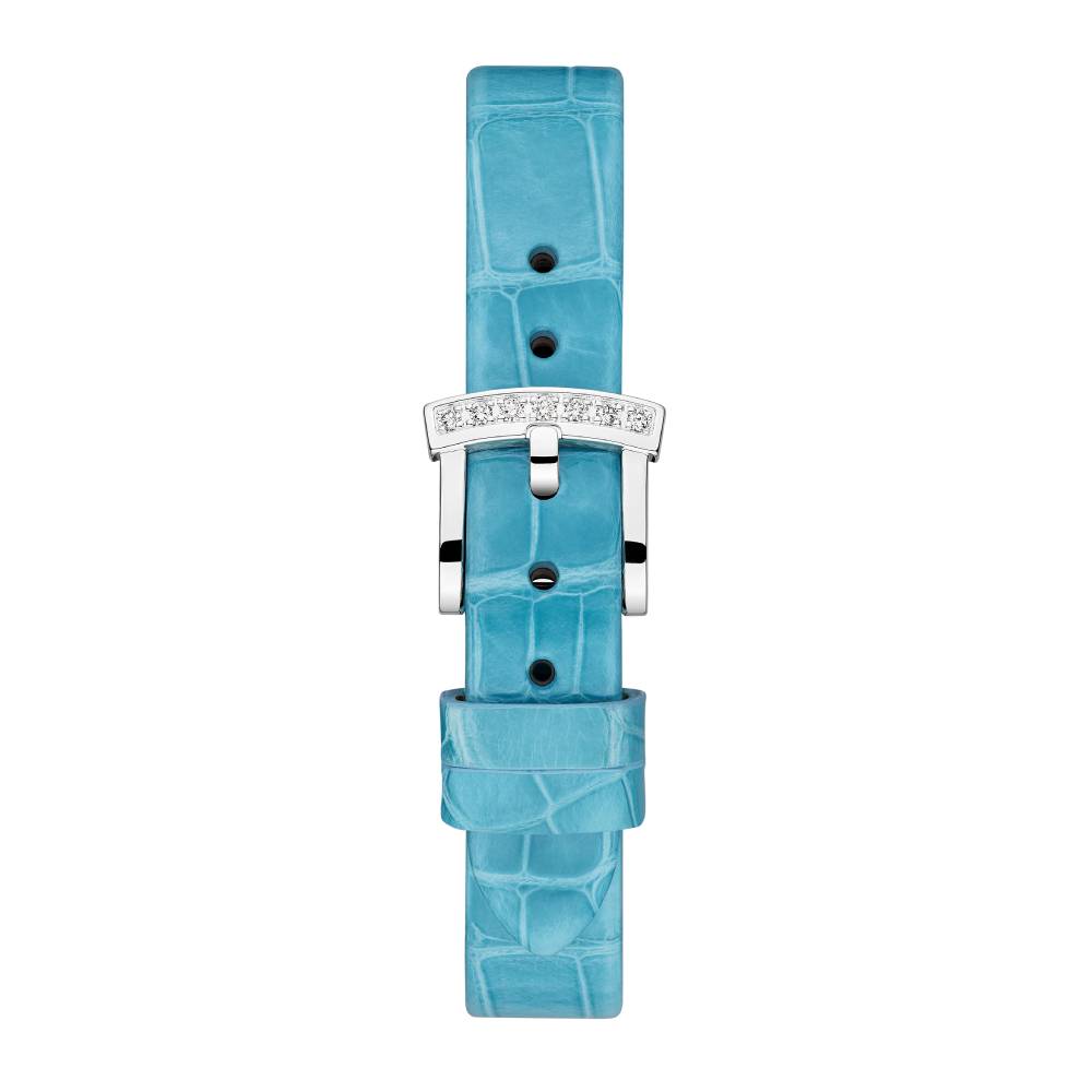 2025 Model Chopard L'Heure Du Diamant Round 26 mm Watch - Ref: 13A178-1315 - Blue Dial in 18k White Gold Case, Blue Leather Strap