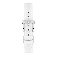 2025 Model Chopard L'Heure Du Diamant Round 26 mm Watch - Ref: 13A178-1316 - Blue-Green Dial in 18k White Gold Case, White Leather Strap