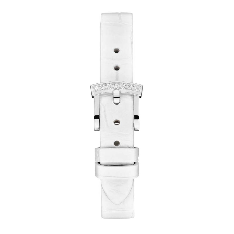 2025 Model Chopard L'Heure Du Diamant Round 26 mm Watch - Ref: 13A178-1316 - Blue-Green Dial in 18k White Gold Case, White Leather Strap