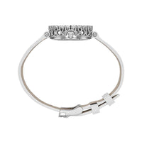 2025 Model Chopard L'Heure Du Diamant Round 26 mm Watch - Ref: 13A178-1316 - Blue-Green Dial in 18k White Gold Case, White Leather Strap