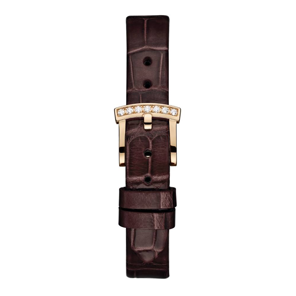2025 Model Chopard L'Heure Du Diamant Round 26 mm Watch - Ref: 13A178-5313 - Brown Dial in 18k Rose Gold Case, Brown Leather