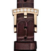 2025 Model Chopard L'Heure Du Diamant Round 26 mm Watch - Ref: 13A178-5313 - Brown Dial in 18k Rose Gold Case, Brown Leather