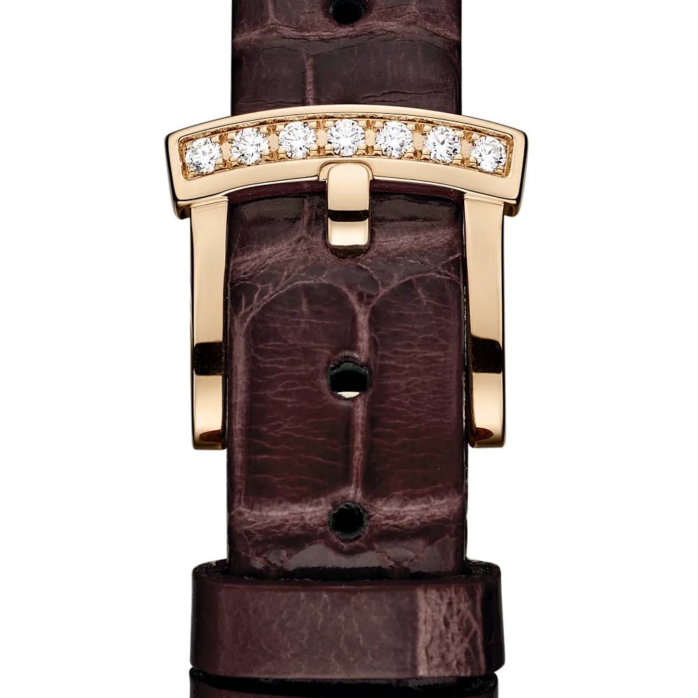 2025 Model Chopard L'Heure Du Diamant Round 26 mm Watch - Ref: 13A178-5313 - Brown Dial in 18k Rose Gold Case, Brown Leather