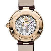 2025 Model Chopard L'Heure Du Diamant Round 26 mm Watch - Ref: 13A178-5313 - Brown Dial in 18k Rose Gold Case, Brown Leather