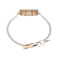 2025 Model Chopard L'Heure Du Diamant Round 26 mm Watch - Ref: 13A178-5317 - White Opal Dial in 18k Rose Gold Case, White Calfskin Strap