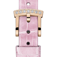 2025 Model Chopard L'Heure Du Diamant Round 26 mm Watch - Ref: 13A178-5319 -  Pink Opal Dial in 18k Rose Gold Case, Pink Leather Strap