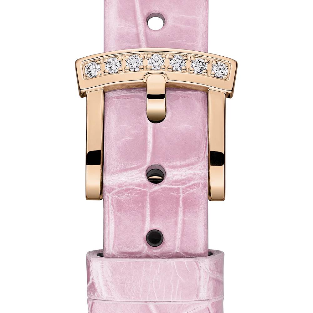 2025 Model Chopard L'Heure Du Diamant Round 26 mm Watch - Ref: 13A178-5319 -  Pink Opal Dial in 18k Rose Gold Case, Pink Leather Strap