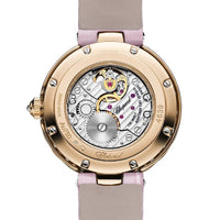 2025 Model Chopard L'Heure Du Diamant Round 26 mm Watch - Ref: 13A178-5319 -  Pink Opal Dial in 18k Rose Gold Case, Pink Leather Strap