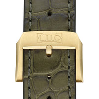 2025 Model Chopard L.U.C Full Strike Revelation 42mm Watch - Ref: 161947-0002 - Openworked Sapphire Dial in 18k Yellow Gold Case, Green Leather