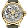 2025 Model Chopard L.U.C Full Strike Revelation 42mm Watch - Ref: 161947-0002 - Openworked Sapphire Dial in 18k Yellow Gold Case, Green Leather