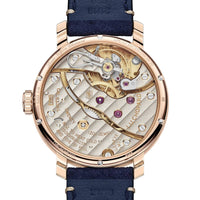 2025 Model Chopard L.U.C Heritage EHG Moon 122 44mm Watch - Ref: 161988-5001 - Blue Aventurine Dial in 18k Rose Gold Case, Blue Calfskin Strap