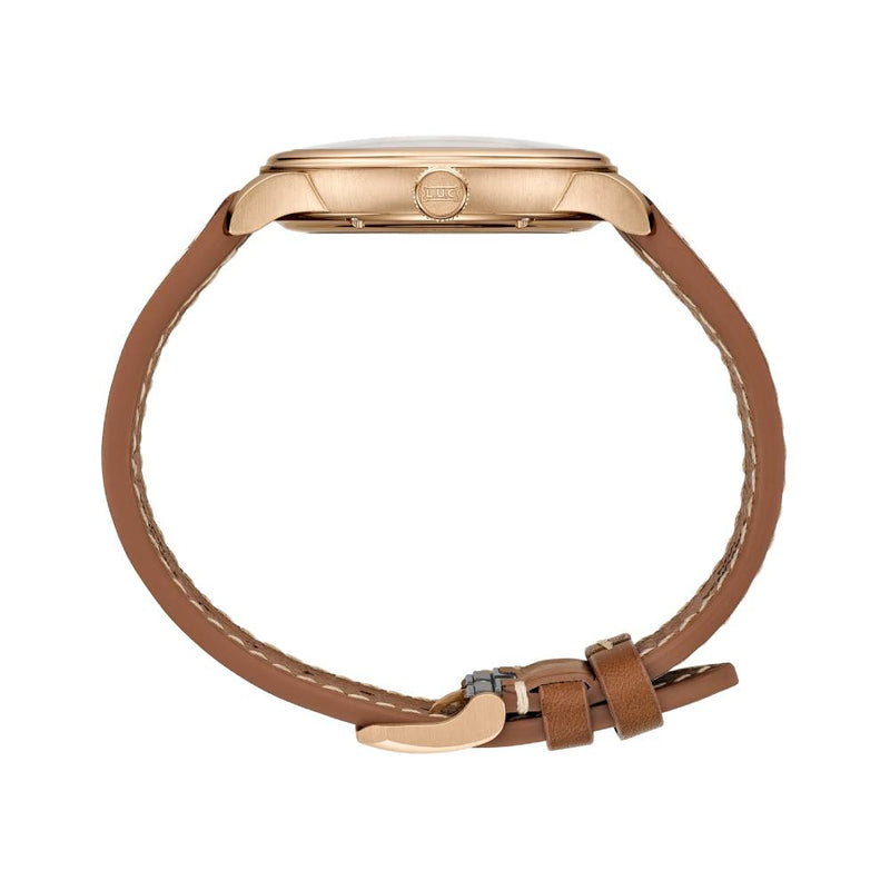 2025 Model Chopard L.U.C Quattro Mark IV 39 mm Watch - Ref: 161954-5001 - Blue Dial in  18k Rose Gold Case, Gray & Brown Leather Strap