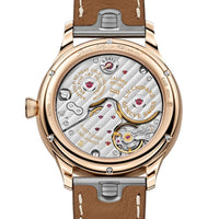 2025 Model Chopard L.U.C Quattro Mark IV 39 mm Watch - Ref: 161954-5001 - Blue Dial in  18k Rose Gold Case, Gray & Brown Leather Strap