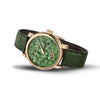 2025 Model Chopard L.U.C Quattro Spirit 25 Straw Marquetry Edition 39mm Watch - Ref: 161977-5009 - Green Dial in 18k Yellow Gold Case, Green Leather Strap