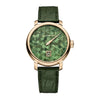 2025 Model Chopard L.U.C Quattro Spirit 25 Straw Marquetry Edition 39mm Watch - Ref: 161977-5009 - Green Dial in 18k Yellow Gold Case, Green Leather Strap
