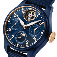 2025 Model IWC Big Pilot’s Perpetual Calendar Tourbillon Le Petit Prince 46mm - Ref: IW504901 Blue Dial in Ceramic Case, Blue Rubber