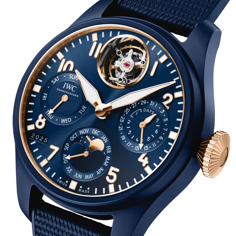 2025 Model IWC Big Pilot’s Perpetual Calendar Tourbillon Le Petit Prince 46mm - Ref: IW504901 Blue Dial in Ceramic Case, Blue Rubber