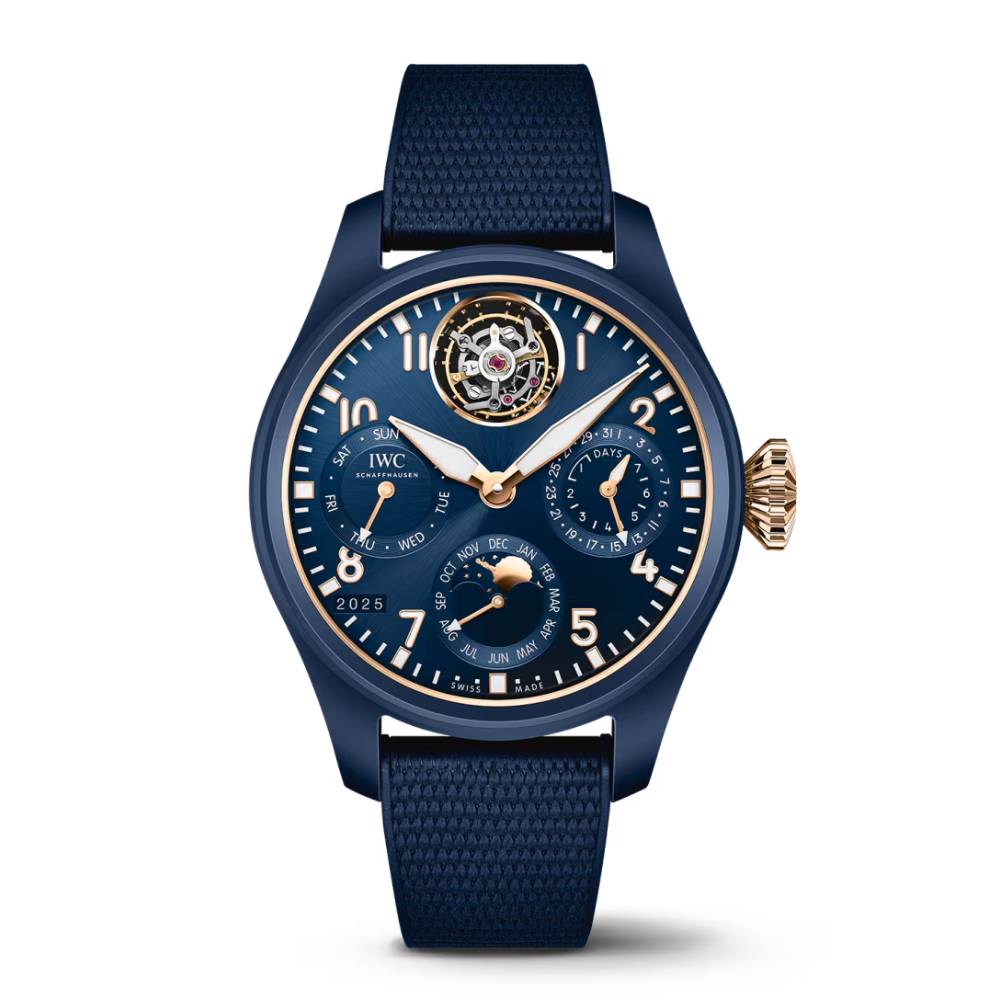 2025 Model IWC Big Pilot’s Perpetual Calendar Tourbillon Le Petit Prince 46mm - Ref: IW504901 Blue Dial in Ceramic Case, Blue Rubber
