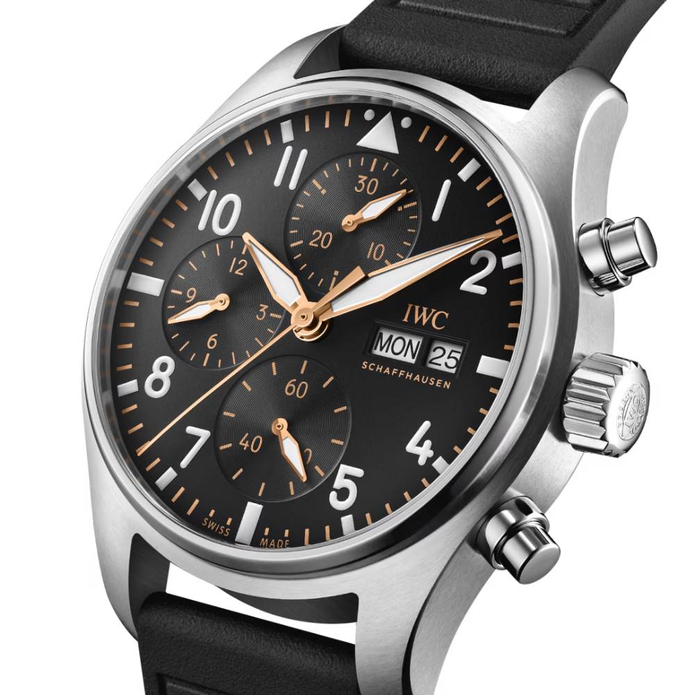 2025 Model IWC Pilot’s Chronograph APXGP 41mm - Ref: IW388116 Black Dial in Stainless Steel Case, Black Rubber
