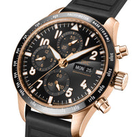 2025 Model IWC Pilot’s Performance Chronograph 41mm - Ref: IW388309 Black Dial in 18k Rose Gold Case, Black Rubber