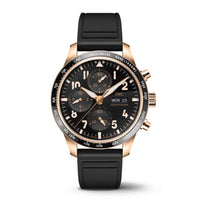 2025 Model IWC Pilot’s Performance Chronograph 41mm - Ref: IW388309 Black Dial in 18k Rose Gold Case, Black Rubber