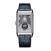 2025 Model Jaeger-LeCoultre Reverso Hybris Artistica Calibre 179, 51mm - Ref: Q39434E1 Blue Dial in 18k White Gold Case, Blue Leather