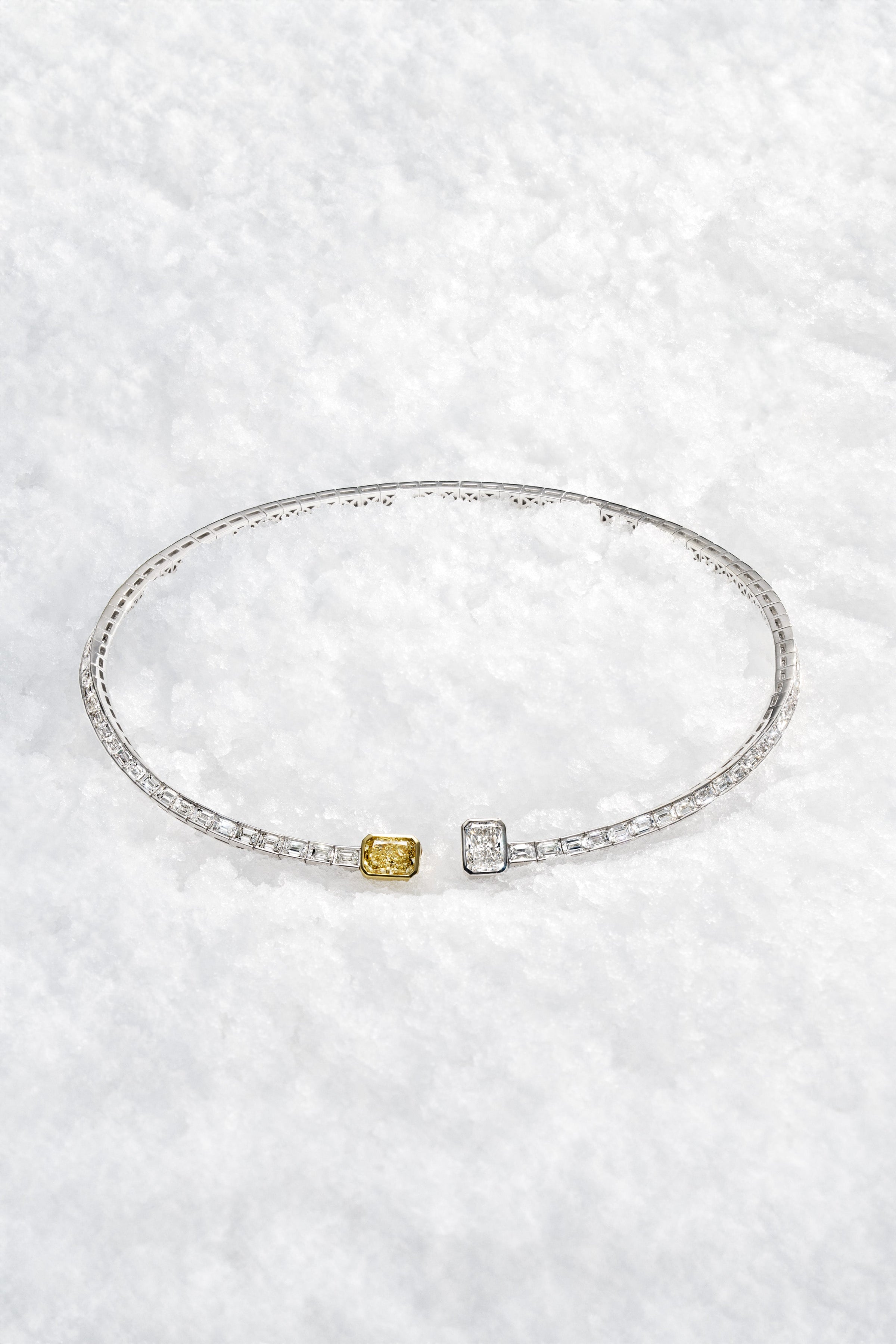 Emerald Cut with Radiant Duo Collar Necklace