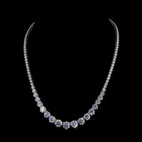 25 Carat Graduated Lab Grown Diamond Tennis Necklace