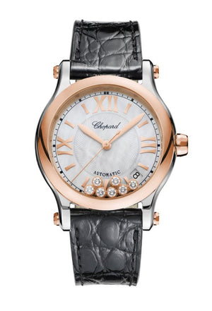 Chopard Happy Sport Diamonds, Stainless Steel & 18K Rose Gold Ladies Watch